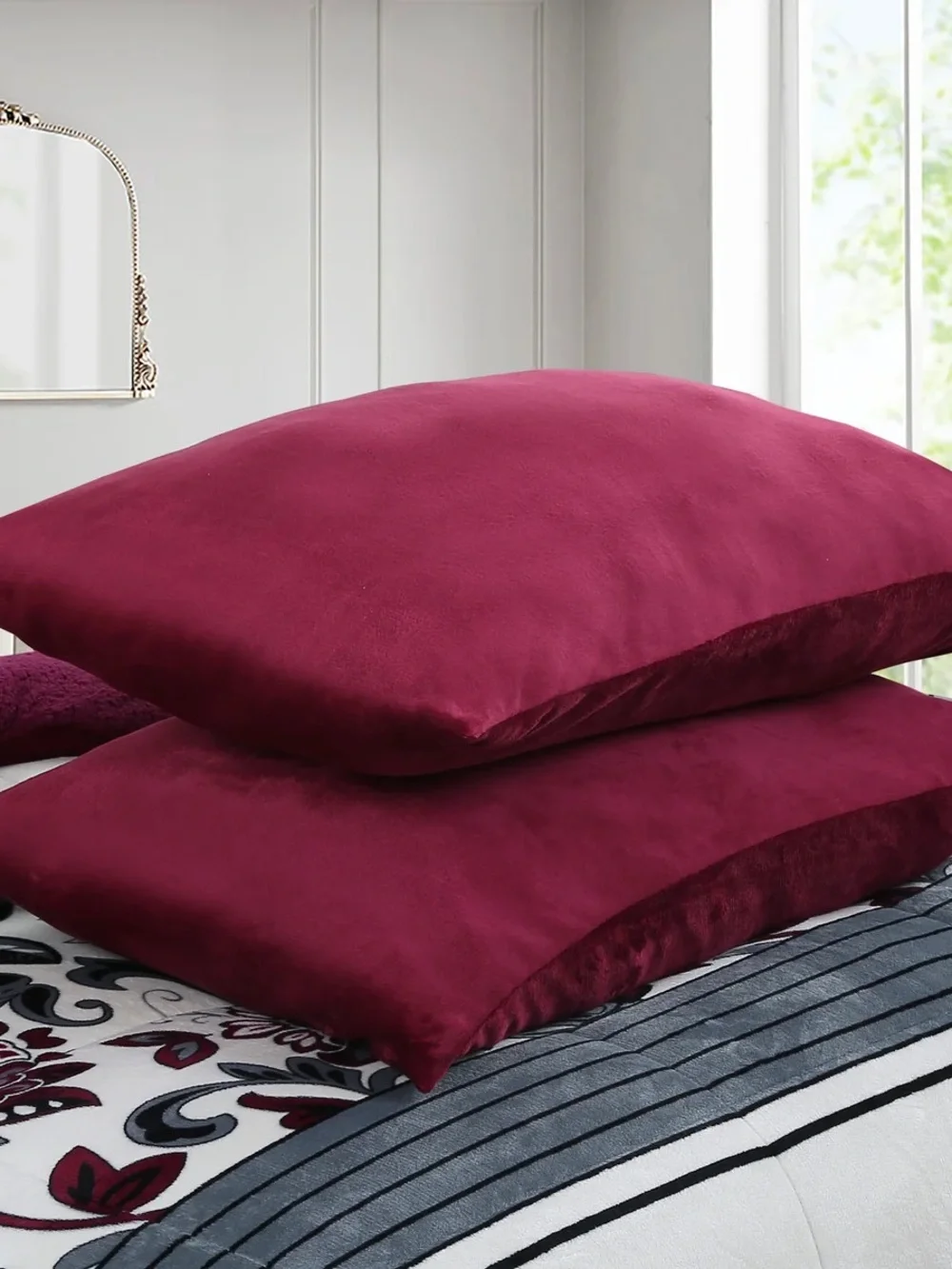 3 PIECE PLUSH SHERPA COMFORTER SET – SOFT FLORAL VELVET